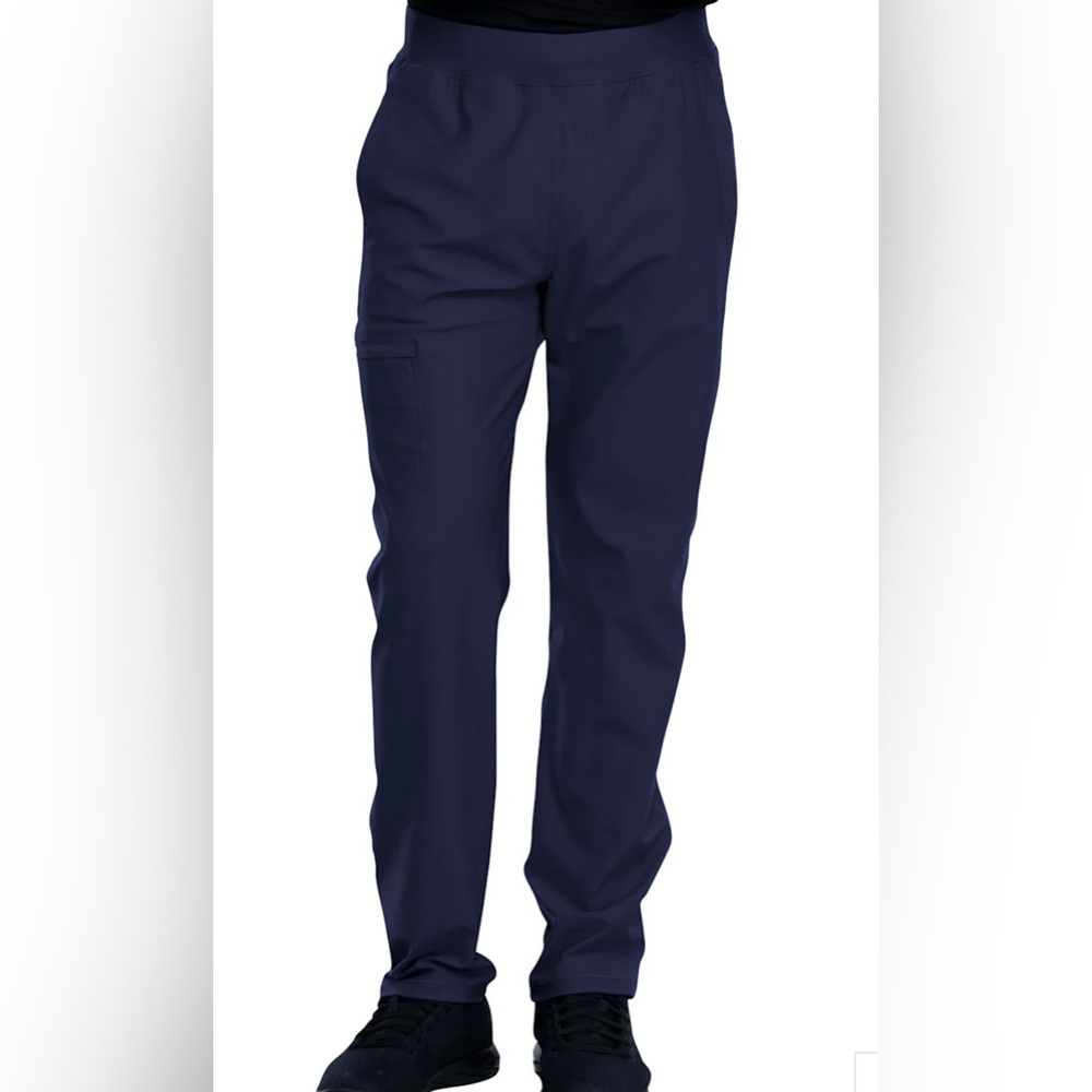 CHEROKEE MEN’S 5 POCKET TAPERED LEG CARGO SCRUB PANTS - 2X NAVY BLUE -  …